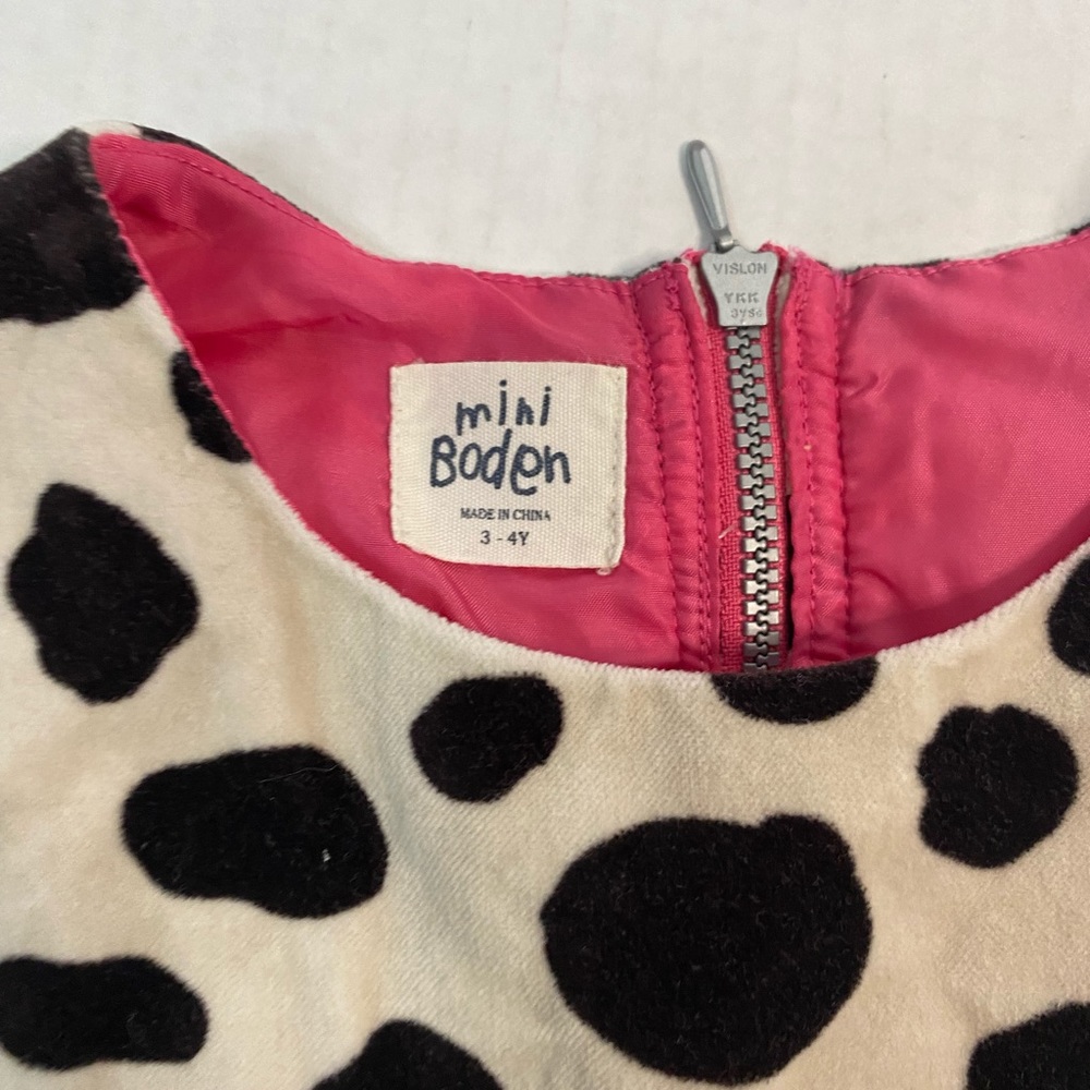 Mini Boden cow print dress size 3-4years - Picture 2 of 5